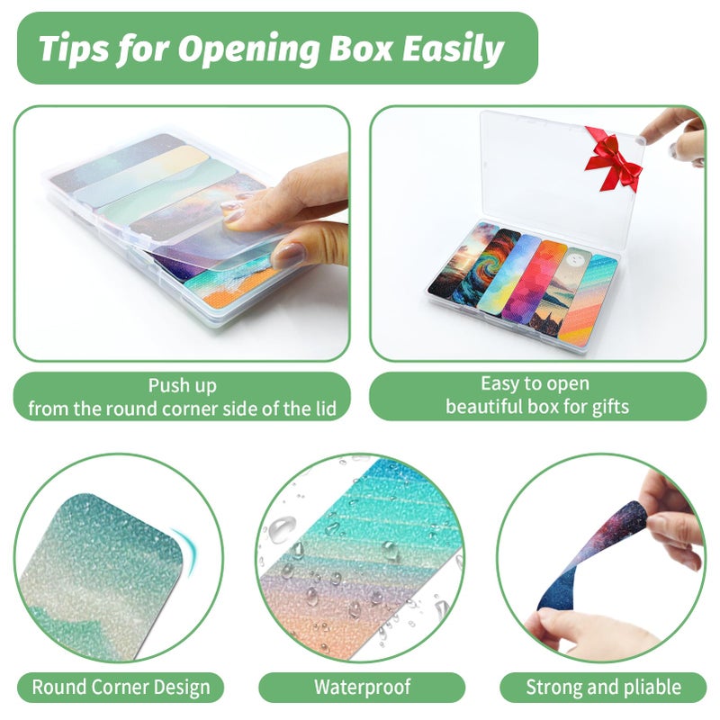 TOEMUR 72 Pieces Anxiety Sensory Stickers with Storage Box - Calming Stickers for ADHD - 2 Textured Surface Adhesives - Sensory Strips for Office & Classroom Desk Relieve Adult & Teen Stress - Image 3